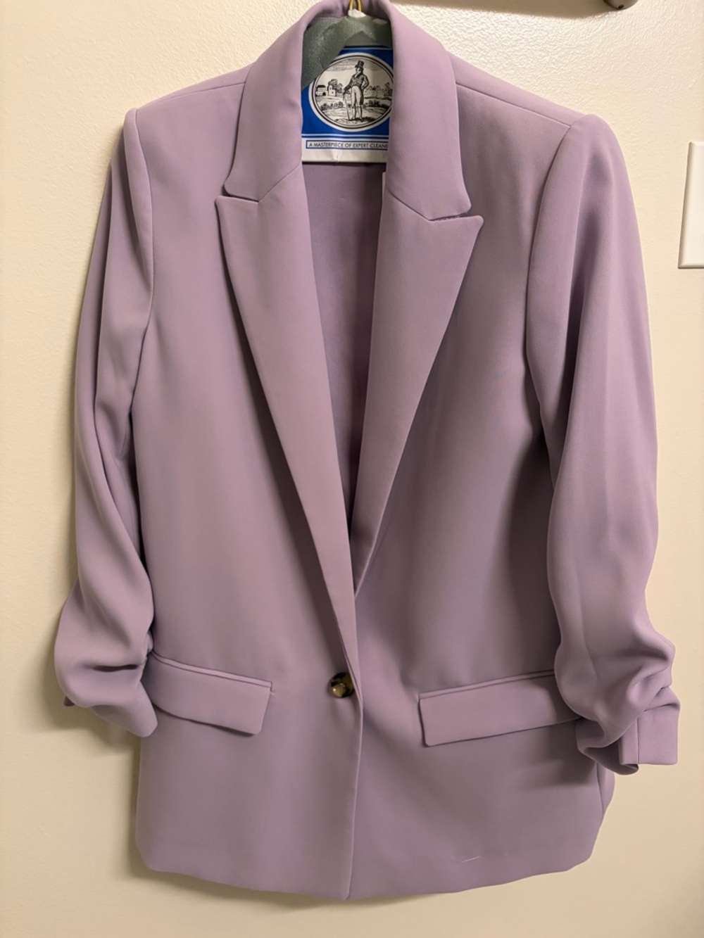 Mango Lilac Single-Button Tailored Blazer